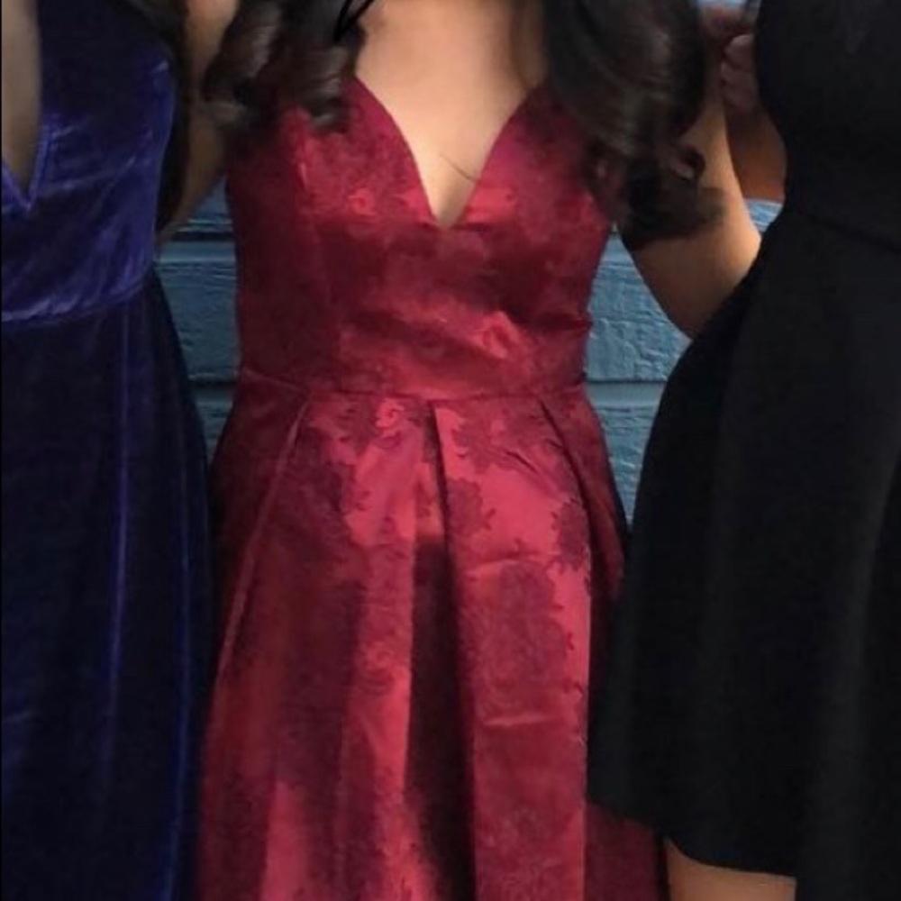 Satin Maroon/Burgundy Dress | Shein